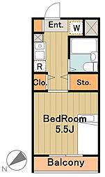 京王相模原線 南大沢駅 徒歩6分の賃貸マンション 3階1Kの間取り