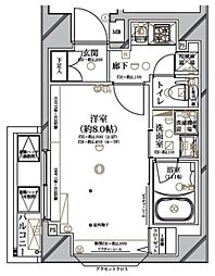 ディアレイシャス押上SKYTOWN 1Kの間取図画像
