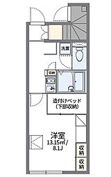 レオパレスChamp Vert 1階1Kの間取り