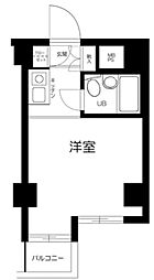 トップ不動前No.1 1Kの間取図画像