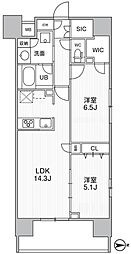 THEパームス熊野前 2LDKの間取図画像