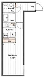 ZESTY豪徳寺 1階ワンルームの間取り
