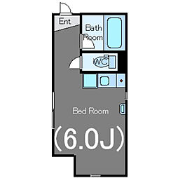 チャルテ西品川 1階ワンルームの間取り