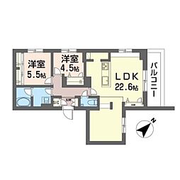 フォレナリビエ成城 2LDKの間取図画像