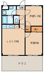 ピュアパレス・H1 2LDKの間取図画像