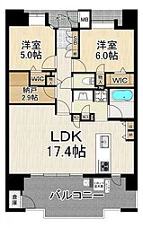 エイルマンション千早駅前 2SLDKの間取図画像