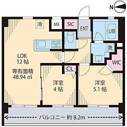 Mia Casa I 4階2LDKの間取り