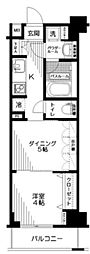 日神デュオステージ浅草三筋 1DKの間取図画像