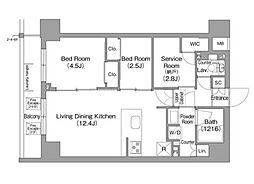 コンフォリア東葛西 4階2SLDKの間取り