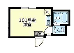 ユナイト平楽シーバスリーガル ワンルームの間取図画像