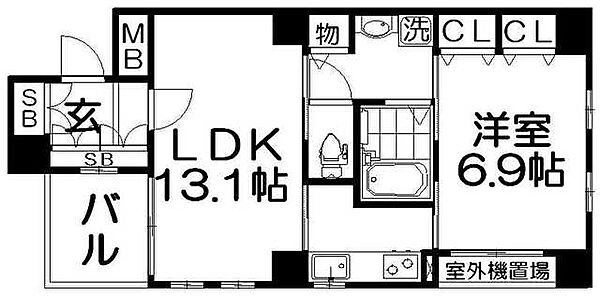 レオン光善寺 ｜大阪府枚方市北中振１丁目(賃貸マンション1LDK・2階・45.20㎡)の写真 その2