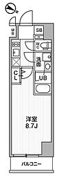 ALTERNA北品川 1Kの間取図画像