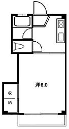 ロアールハイツ 1Kの間取図画像