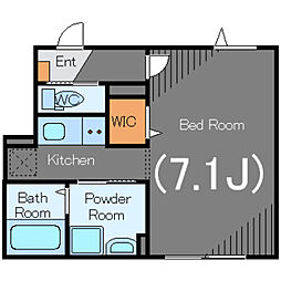 JR横須賀線 西大井駅 徒歩7分の賃貸マンション 1階1Kの間取り