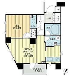 リビオレゾン小石川 2階1LDKの間取り
