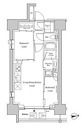 ザ・パークハビオSOHO高田馬場テラス 2LDKの間取図画像