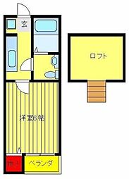 グランルージュN馬橋 2階1Kの間取り