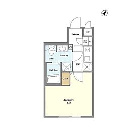 東急目黒線 武蔵小山駅 徒歩9分の賃貸マンション 4階1Kの間取り