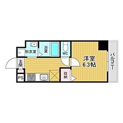 千葉・住吉 1Kの間取図画像