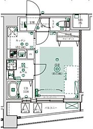 フェルクルール田端ルネサンスコート 1Kの間取図画像