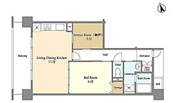 アーバンライフ目白駅前1号棟 1SLDKの間取図画像
