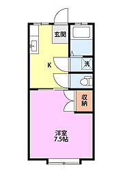 ハイツ江北 1Kの間取図画像