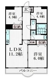 ルミエール西綾瀬 3LDKの間取図画像