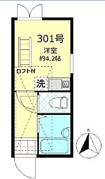 エスポワール羽田壱番館 ワンルームの間取図画像