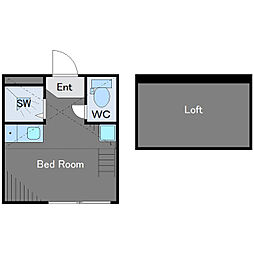 メゾン品川 2階ワンルームの間取り