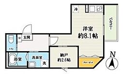 仮称 キャメル大袋2 2階ワンルームの間取り
