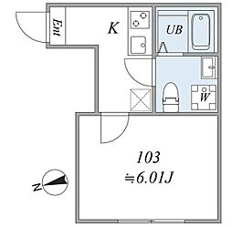 Intervia Kamata 1Kの間取図画像