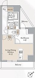 クロスレジデンス高田馬場 1LDKの間取図画像
