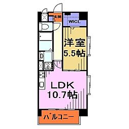 グラン・ジュベール 1LDKの間取図画像