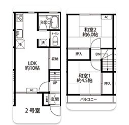 エクセル飯山満A棟 1階2LDKの間取り