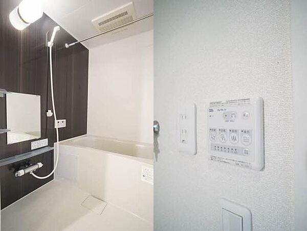画像15:【バスルーム】アクセントパネル採用のバスルームは、追焚給湯だけでなく、乾燥・暖房・涼風・24時間換気機能付♪