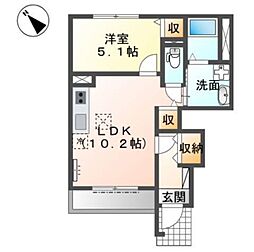 スターマイン 1LDKの間取図画像