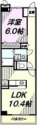 ロイヤル・レジデンス壱番館 1LDKの間取図画像