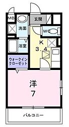 リッシュ 1Kの間取図画像