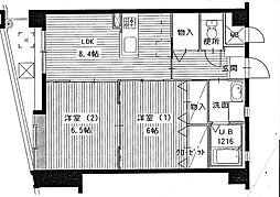 ラルジュ大橋 2LDKの間取図画像