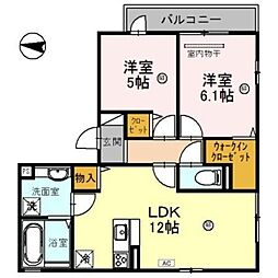 サニーコート横沼 2LDKの間取図画像