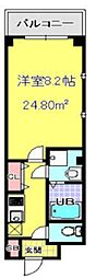 KANENARI和光前原 1Kの間取図画像