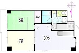 ブリーズ菊川 2階2LDKの間取り