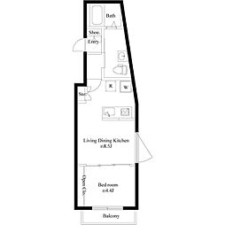トレゾールK&A板橋本町 3階1LDKの間取り