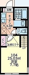 イディアス橋本壱番館 1Kの間取図画像