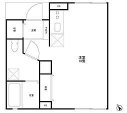 アトゥール武蔵野 1階ワンルームの間取り