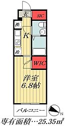 都営新宿線 瑞江駅 徒歩9分の賃貸マンション 1階1Kの間取り