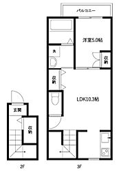プラティーク八広 1LDKの間取図画像