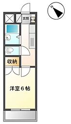 リヴィエール1 1Kの間取図画像