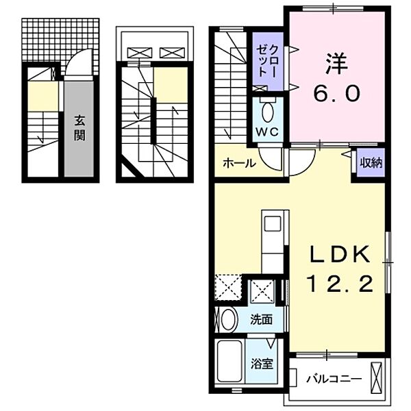 大阪府大阪市平野区加美東５丁目(賃貸アパート1LDK・3階・53.36㎡)の写真 その2