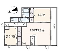 ＢＡＳＥ．ＩＧ 2階2LDKの間取り